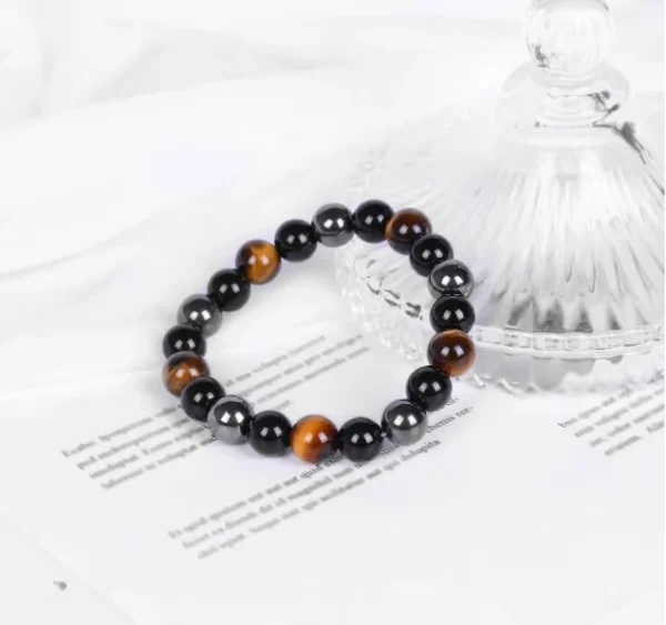 Black Onyx & Tiger Eye Stone Bracelet