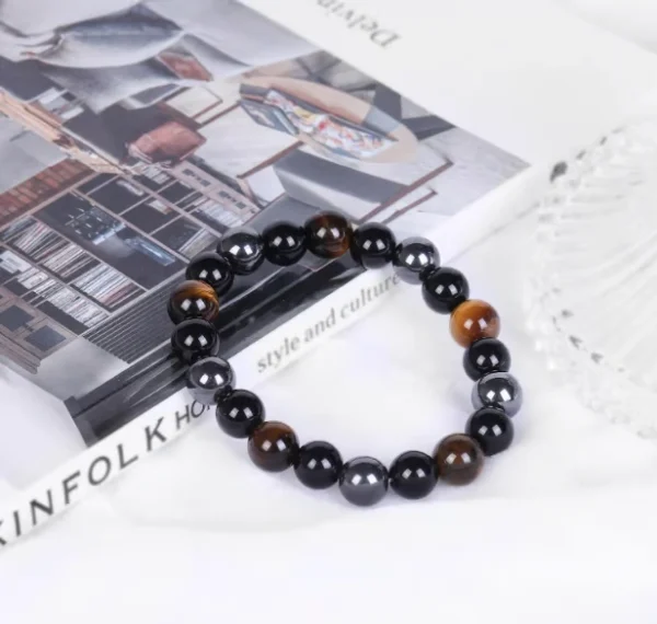 Black Onyx & Tiger Eye Stone Bracelet