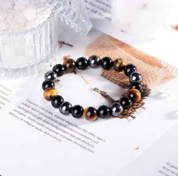 Black Onyx & Tiger Eye Stone Bracelet