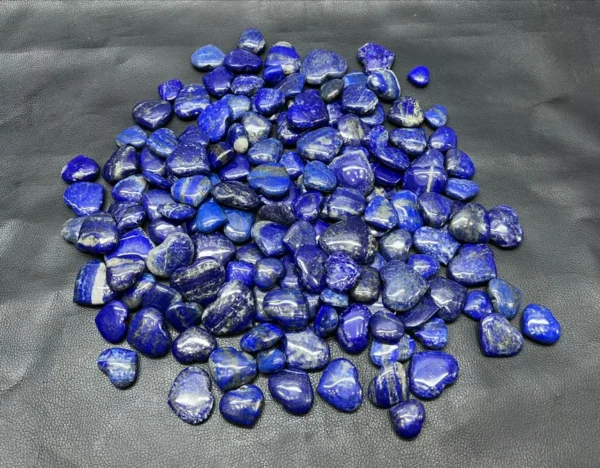 Lapis Lazuli Hearts and Palm Stones from Afghanistan