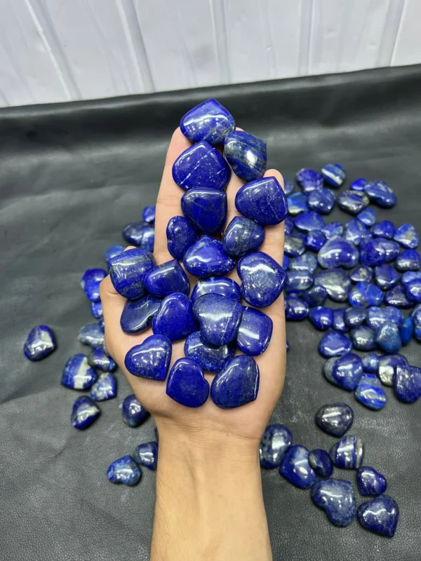 Lapis Lazuli Hearts and Palm Stones from Afghanistan